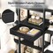 Black 5-Tier Storage Bookshelf with Fabric Drawer, Metal Frame Bookcase